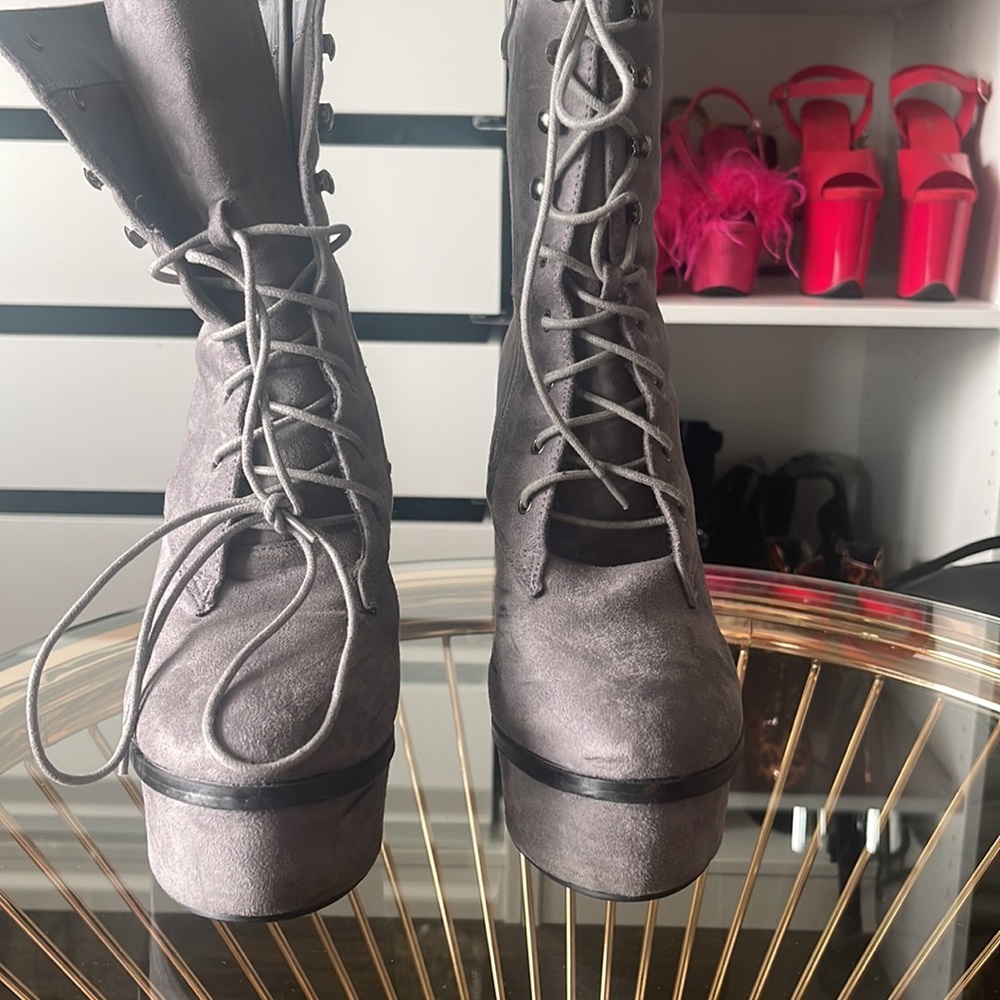 Gray Suede Platforms - Picture 2 of 2